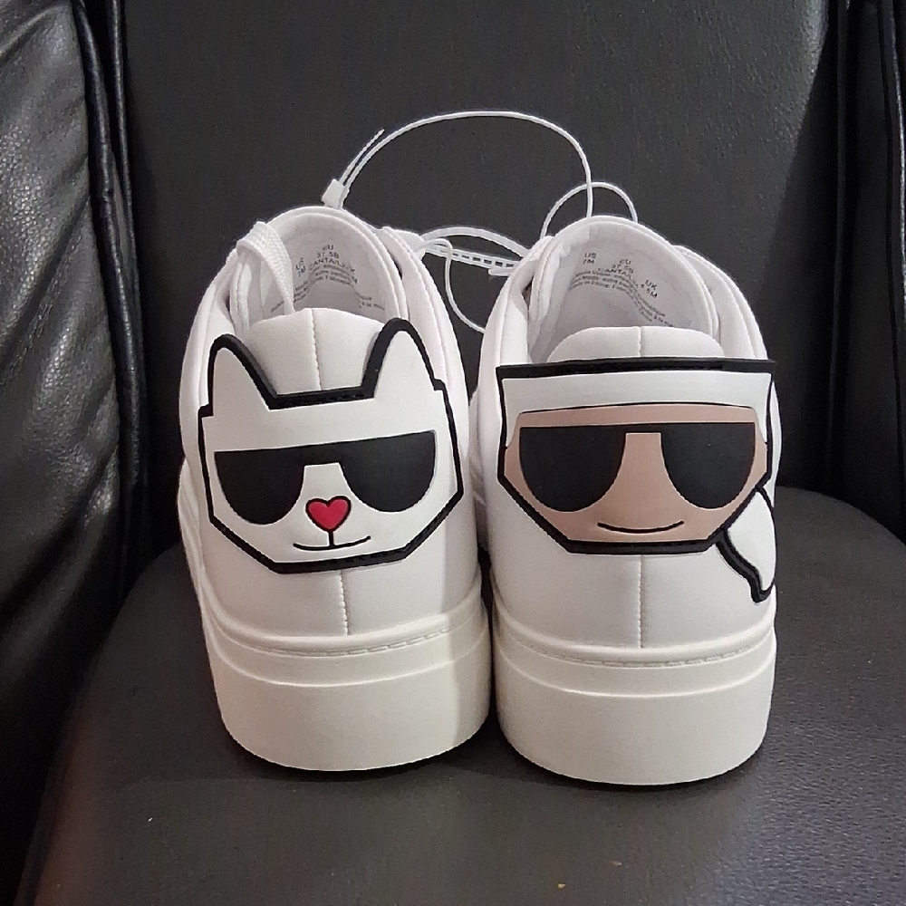 Karl Lagerfeld White and Black Women's Sneakers - Picture 2 of 4